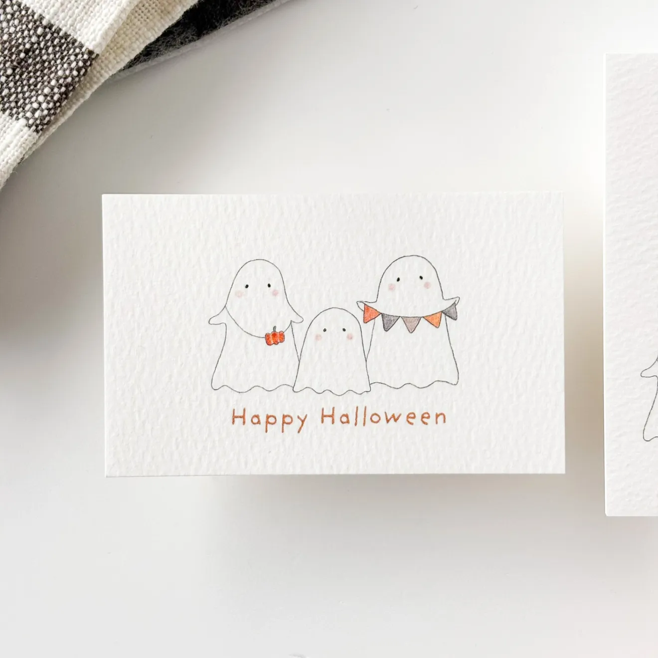 【ハロウィン】『おばけたちから、秋のごあいさつ』ハロウィンミニメッセージカード＊10枚セット＊