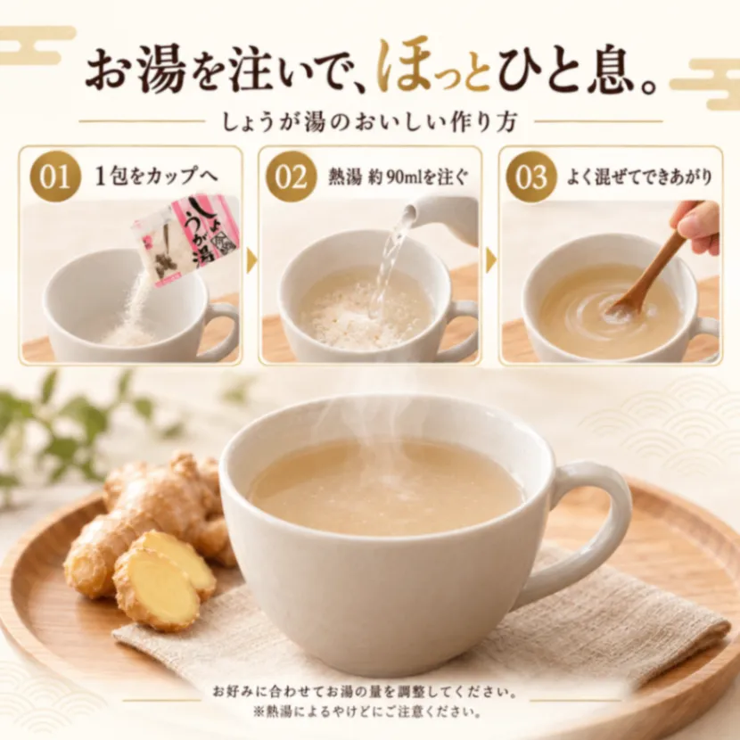 しょうが湯 15g×4袋 国内産しょうが100%使用 生姜湯 個包装 今岡製菓 ポイント消化