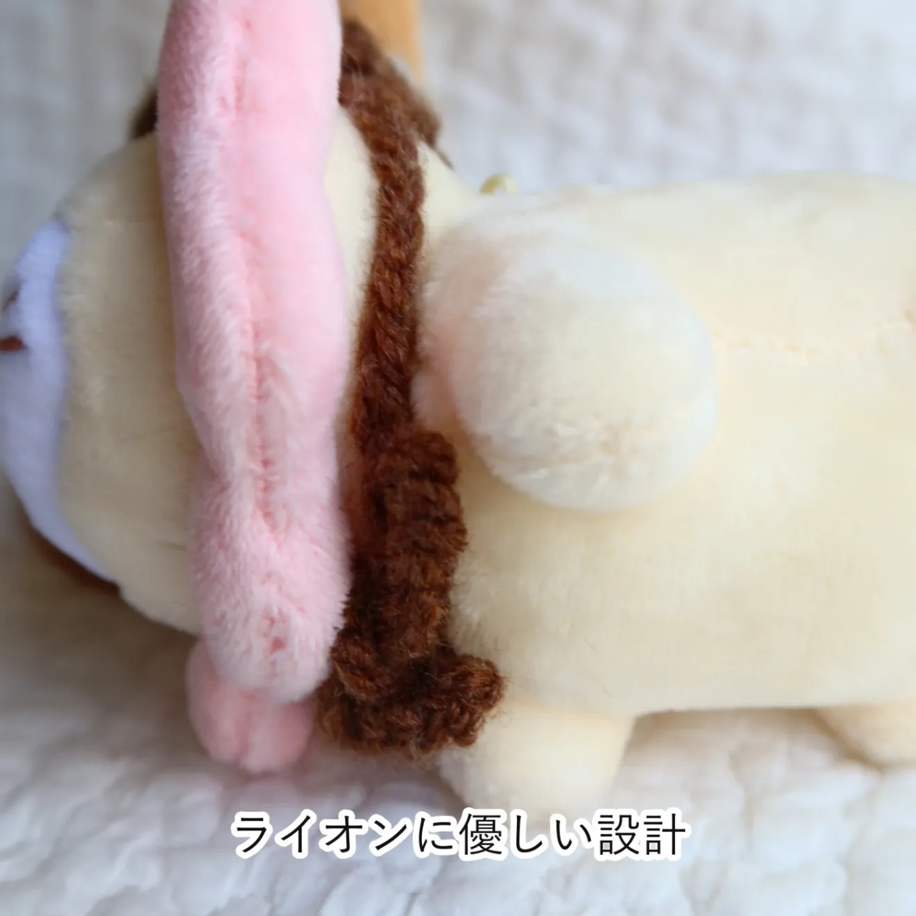 学長ぬいぐるみ用 手編み帽子（茶×白ボーダー）冬対策/ギフト/オフ会/ポイント活用