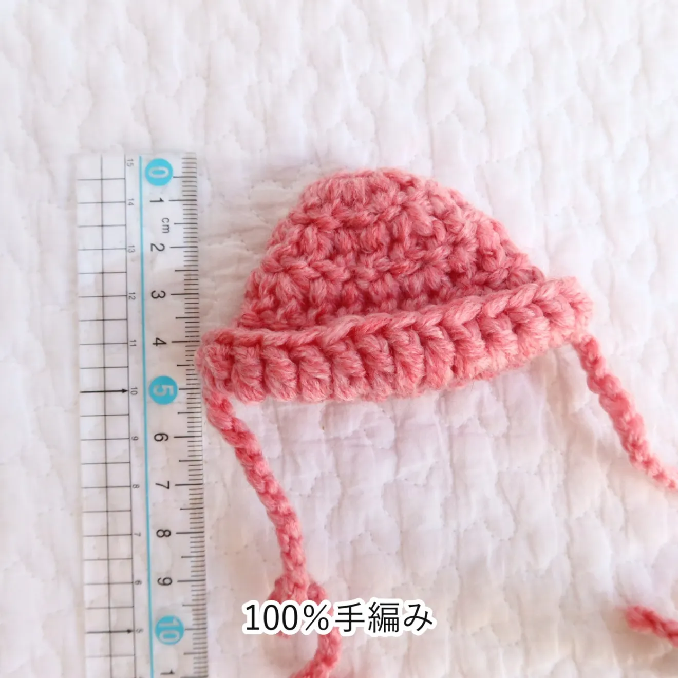 学長ぬいぐるみ用 手編み帽子（ピンク）冬対策/ギフト/オフ会/ポイント活用