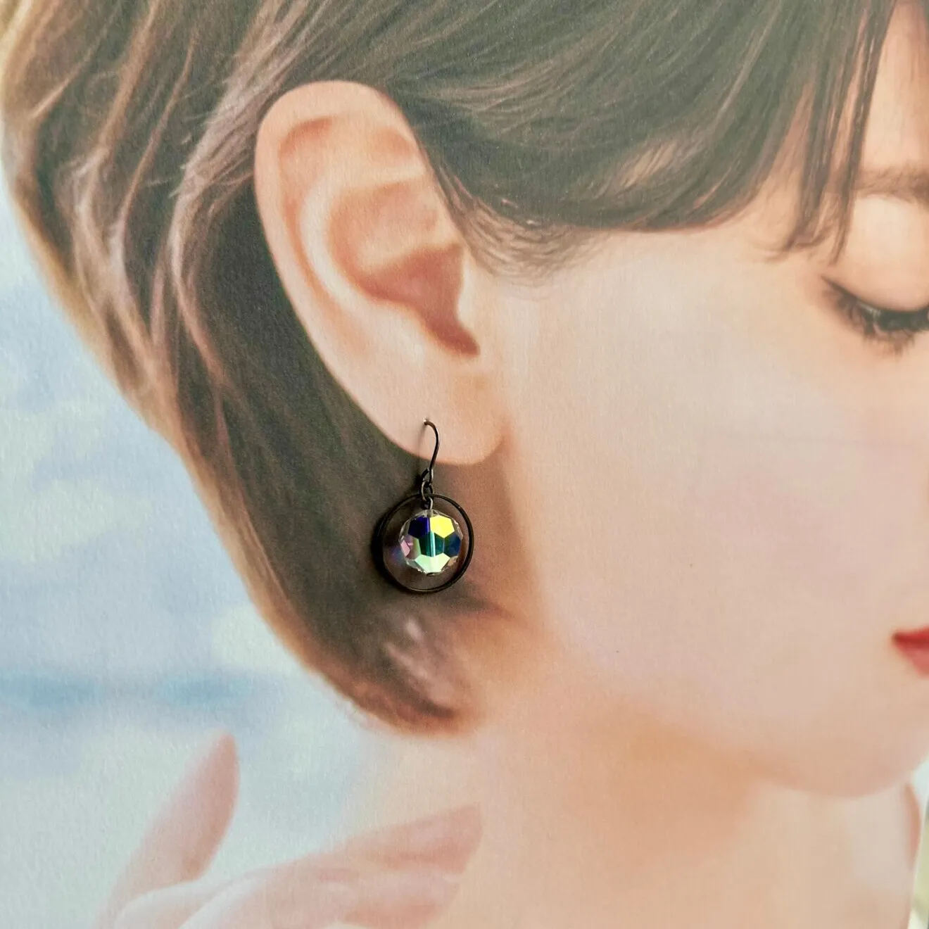 【ハンドメイド】〜本革とパールのシンプルピアス〜
