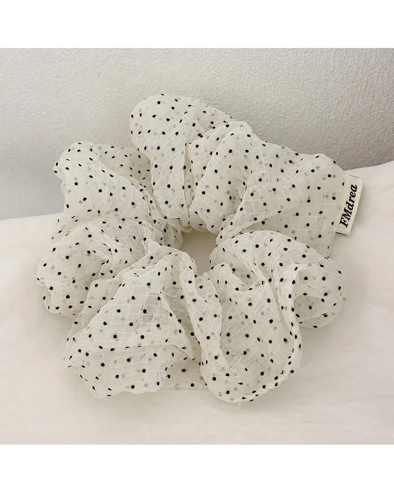 【lamu.】Dot Sheer Big Scrunchie シアードット ビッグシュシュ