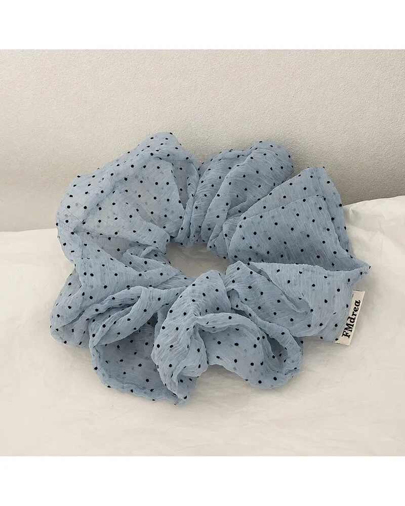 【lamu.】Dot Sheer Big Scrunchie シアードット ビッグシュシュ