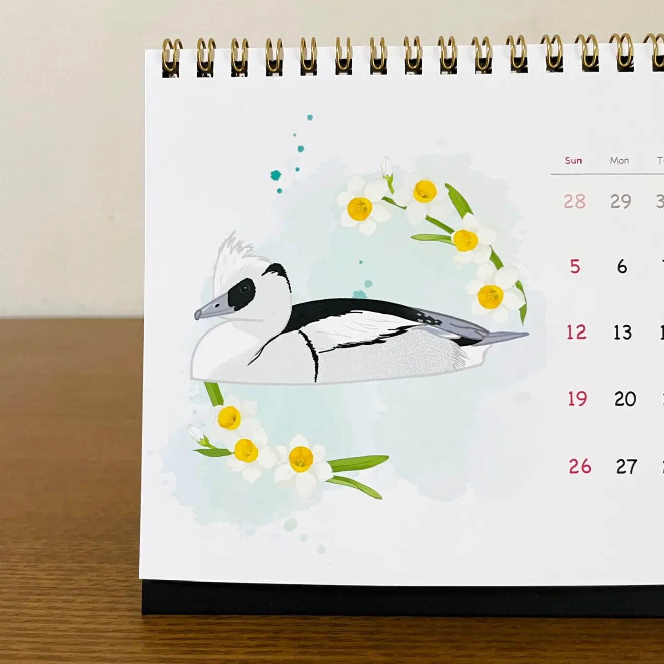 2027 野鳥と花の卓上カレンダー B6サイズ