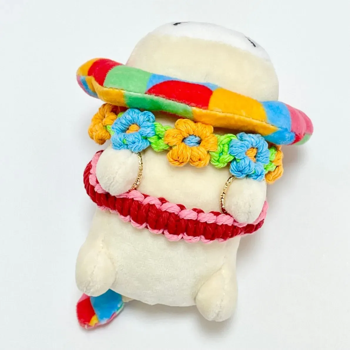 【🦁落とさずお出かけ💕】ライオンちゃんハーネス🦁🌈✨️頑丈マクラメロープ【5つの力🌈フェスカラー】