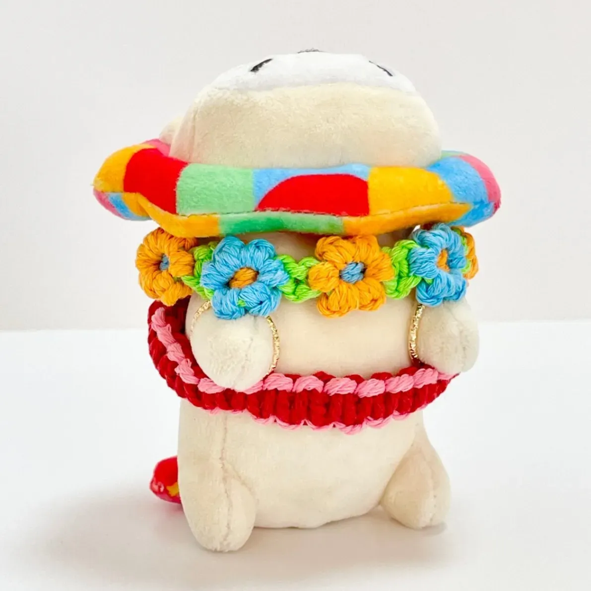 【🦁落とさずお出かけ💕】ライオンちゃんハーネス🦁🌈✨️頑丈マクラメロープ【5つの力🌈フェスカラー】