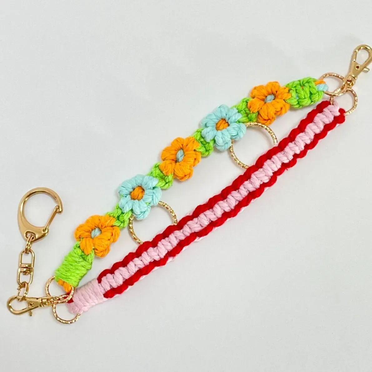 【🦁落とさずお出かけ💕】ライオンちゃんハーネス🦁🌈✨️頑丈マクラメロープ【5つの力🌈ソフトカラー🌸】