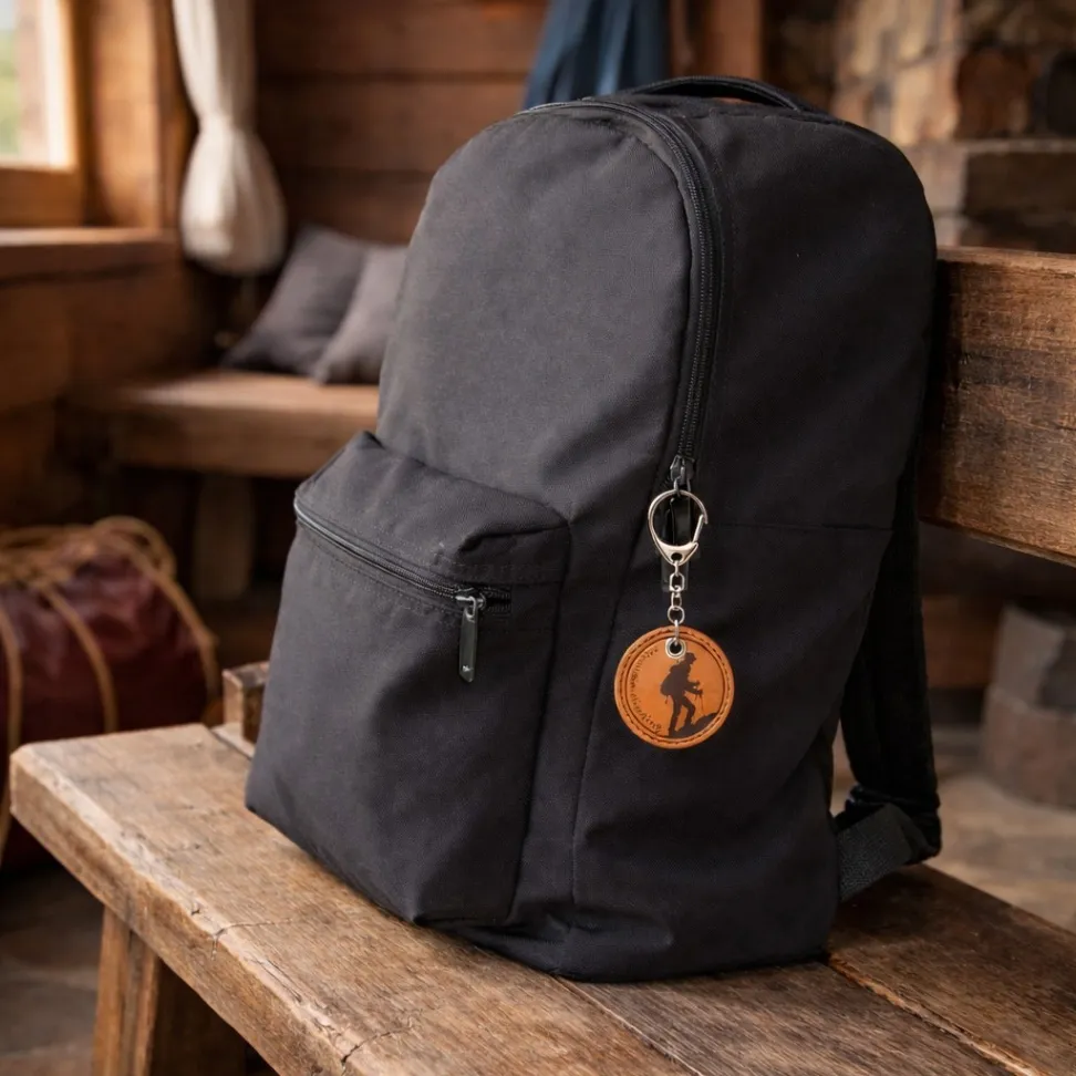山登りを楽しんでいる人へ。登山 本革キーホルダー｜名入れ可｜イタリアンレザー｜送料無料