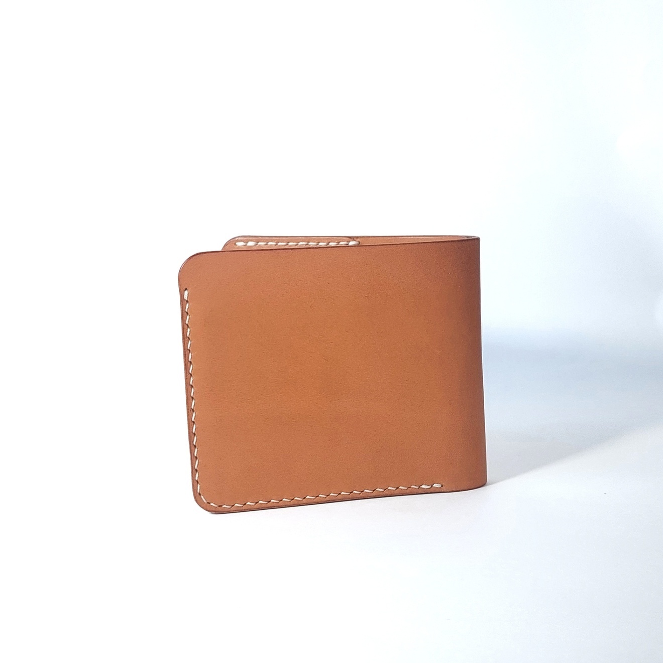 【ハンドメイド】本革二つ折り財布　栃木レザー　ベージュ