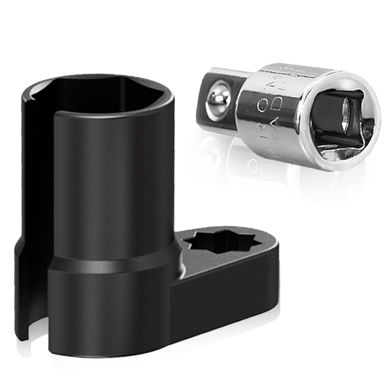 O2センサー ソケット 22mm 酸素センサー レンチ 標準タイプ＋3/8から1/2変換アダプター