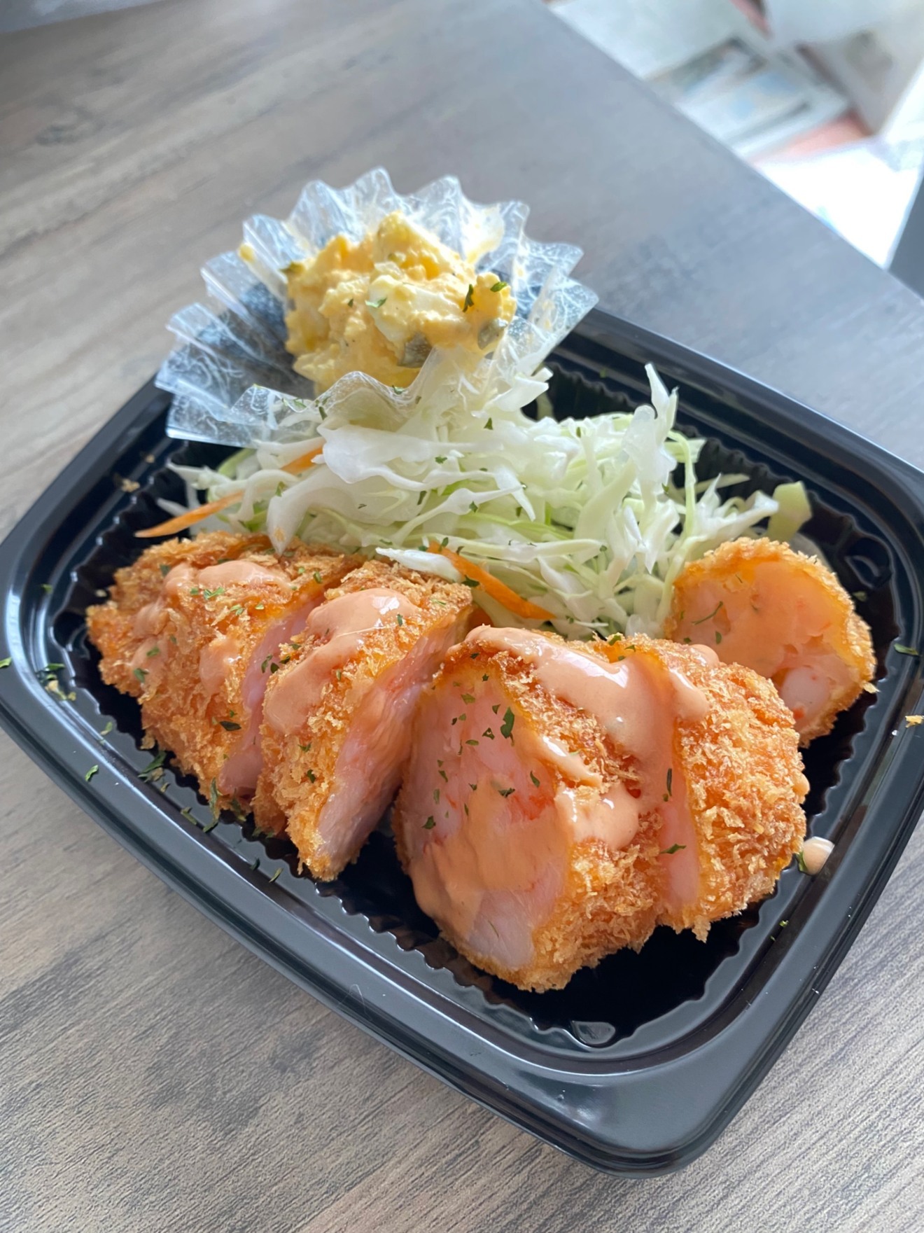 ぷりっぷりのえびカツ🦐
つなぎをほぼ入れてません
全て手作りです❣