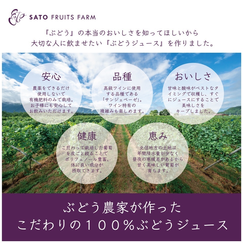 農家こだわりの無添加ぶどうジュース　（白ぶどう １本）