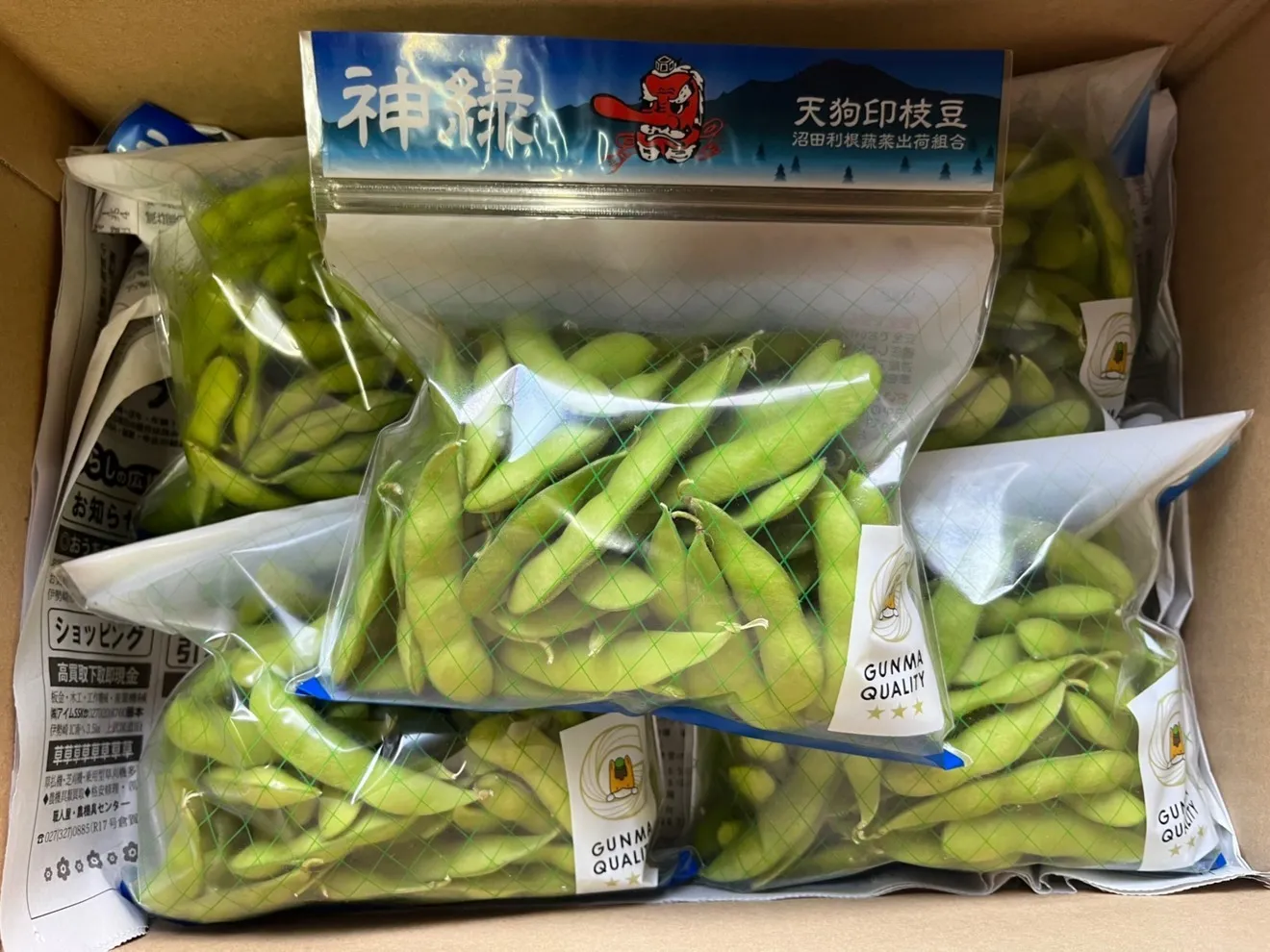 群馬県産 天狗印枝豆 神緑250g×5  