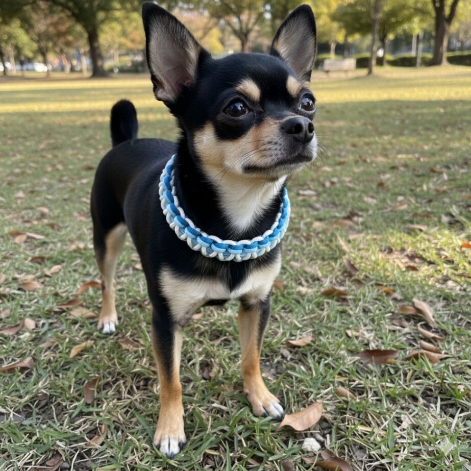 光る犬用 チョーカー LED内蔵　夜間 散歩 安全対策 USB充電式 小型犬 パラコード充電コード付