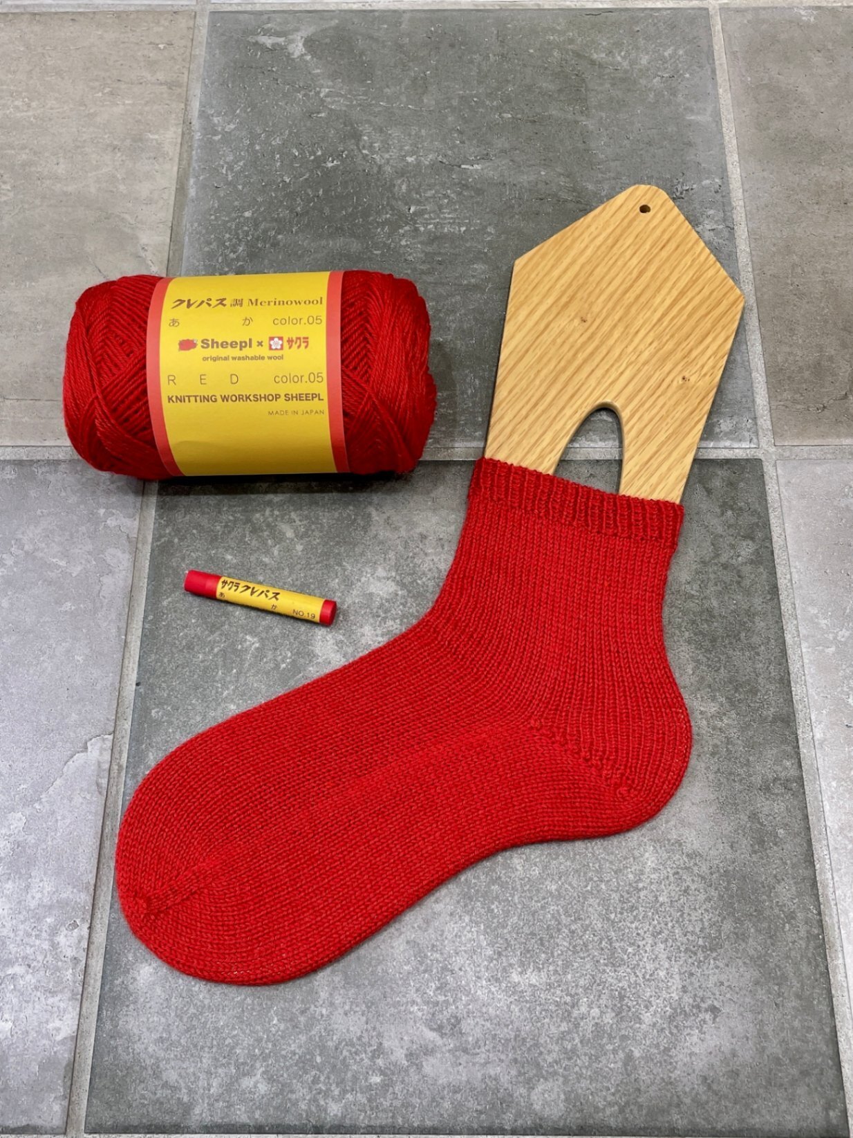 クレパス調メリノウール　05　あか