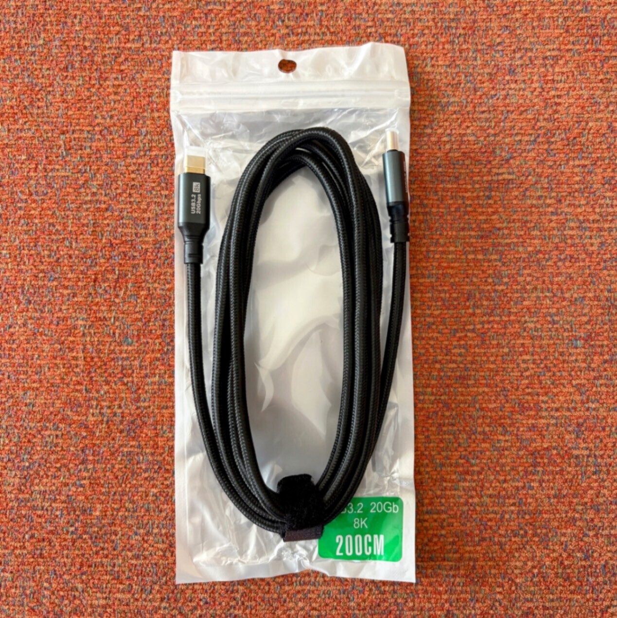 USB-Cケーブル 2.0m USB 3.2 Type-C Gen2 20Gbps 8K対応