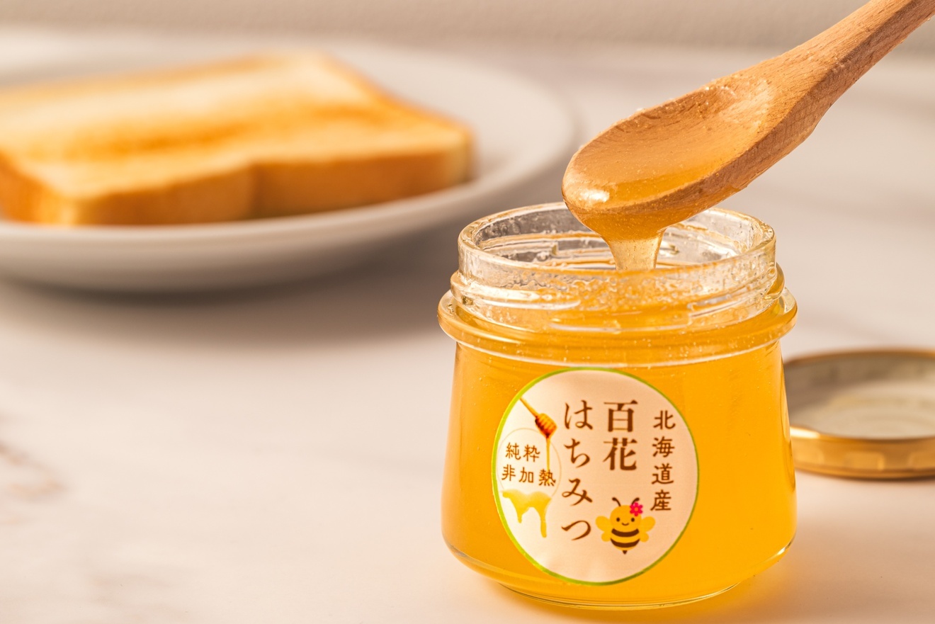 【北海道産】純粋はちみつ（百花蜜）非加熱　瓶170g