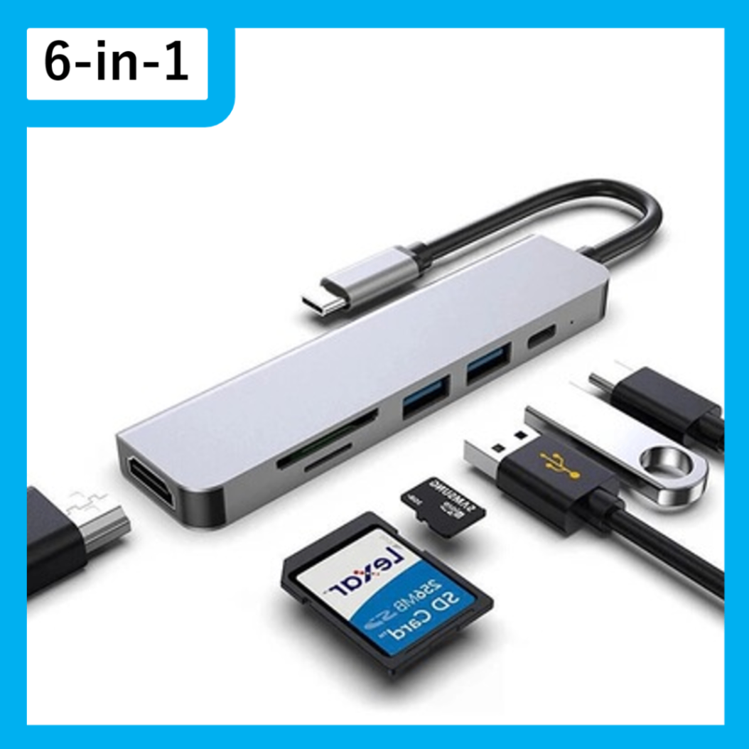 USB-C 接続 6-in-1 マルチハブ  HDMI出力