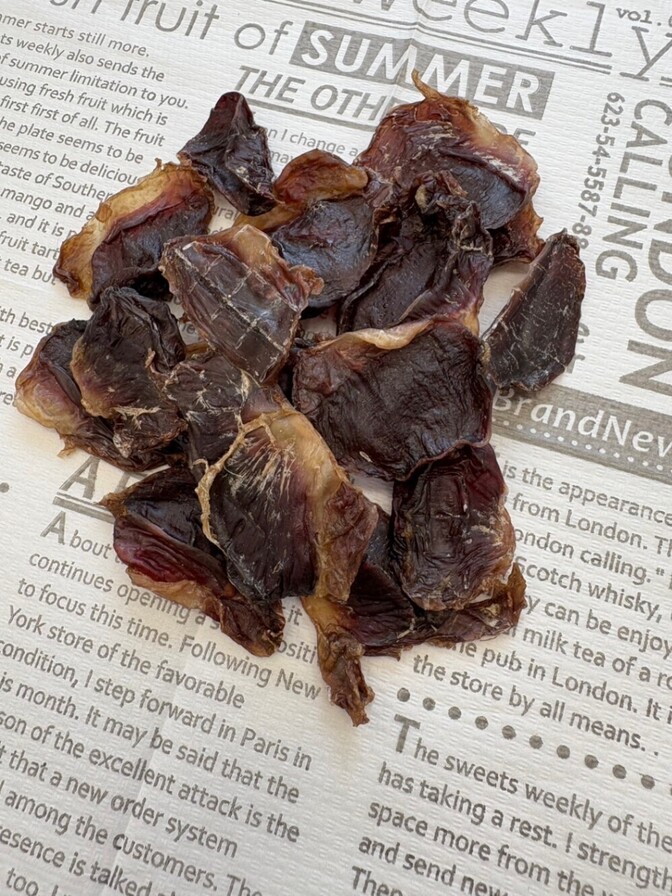 🐾【犬用】国産鶏砂肝ジャーキー
コリコリ食感で大人気！鉄分・亜鉛たっぷりの無添加ごほうびおやつ