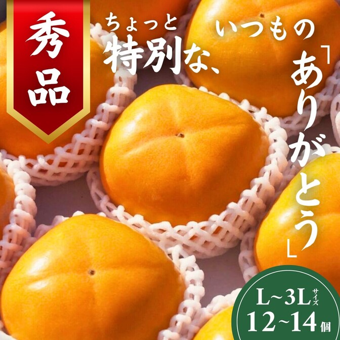 【贈答用】柿  L〜3Lサイズ 12〜14玉 フルーツキャップ入り ギフト 