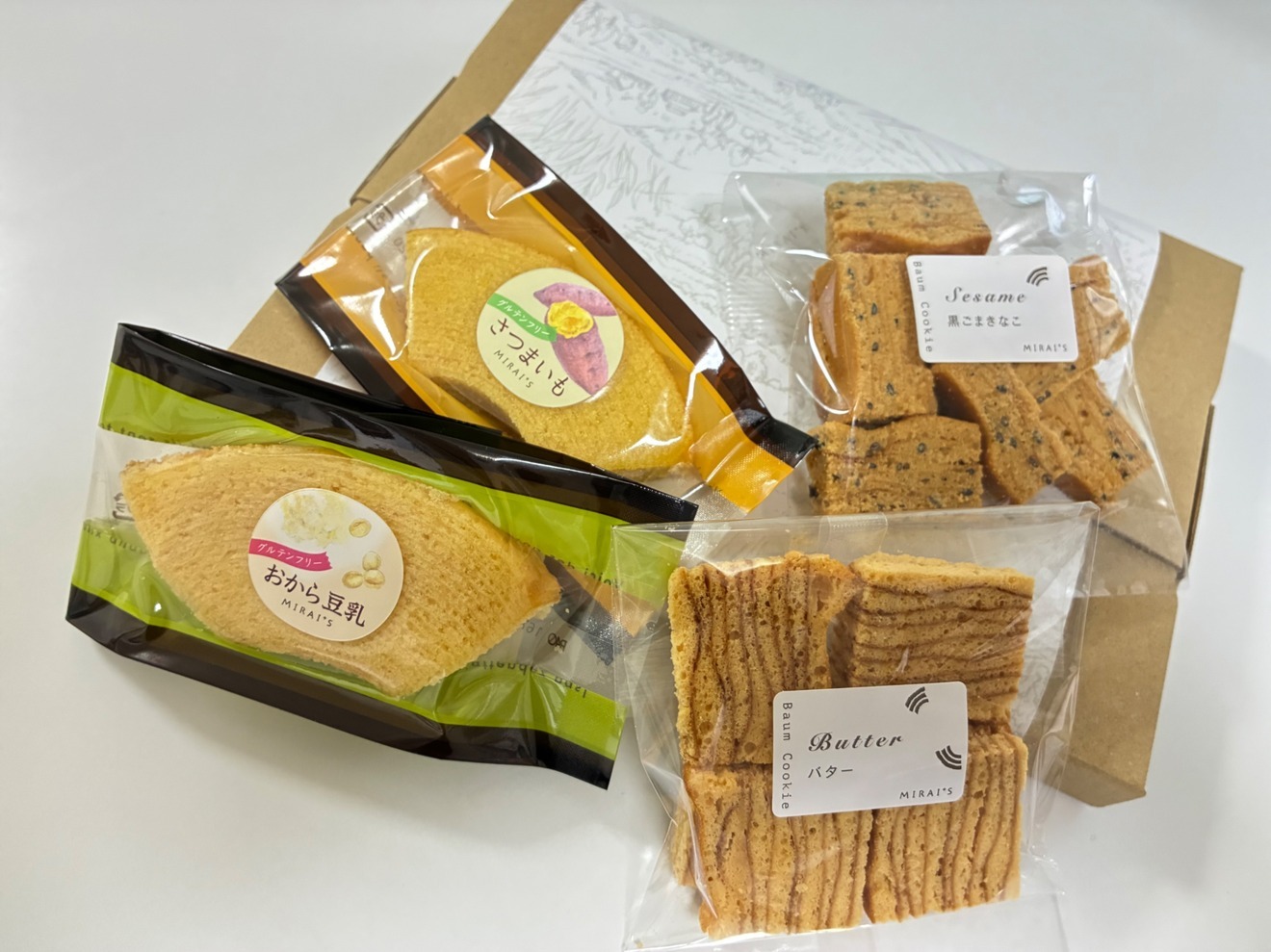 米粉バウムクーヘン（おから豆乳味・さつまいも味）＆ バウムクッキー
