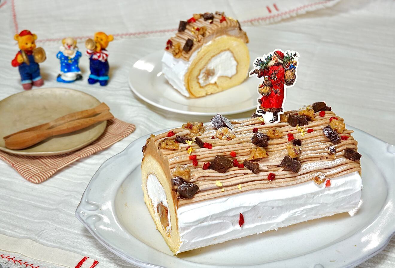 Xmasモンブランロールケーキ