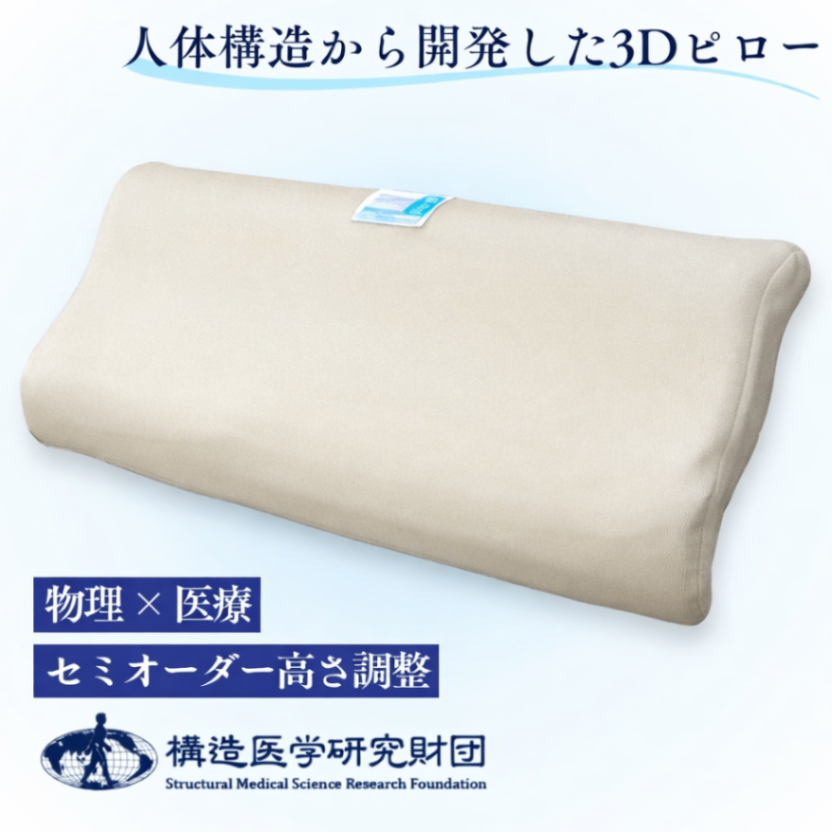【快眠枕】高さ調整可 疲労回復 首肩サポート メディカピロー3D