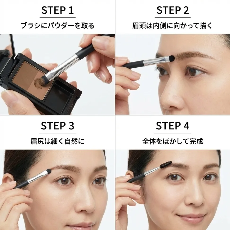 アイブロウブラシ 眉頭だけで、印象は変わる。makeup wizards