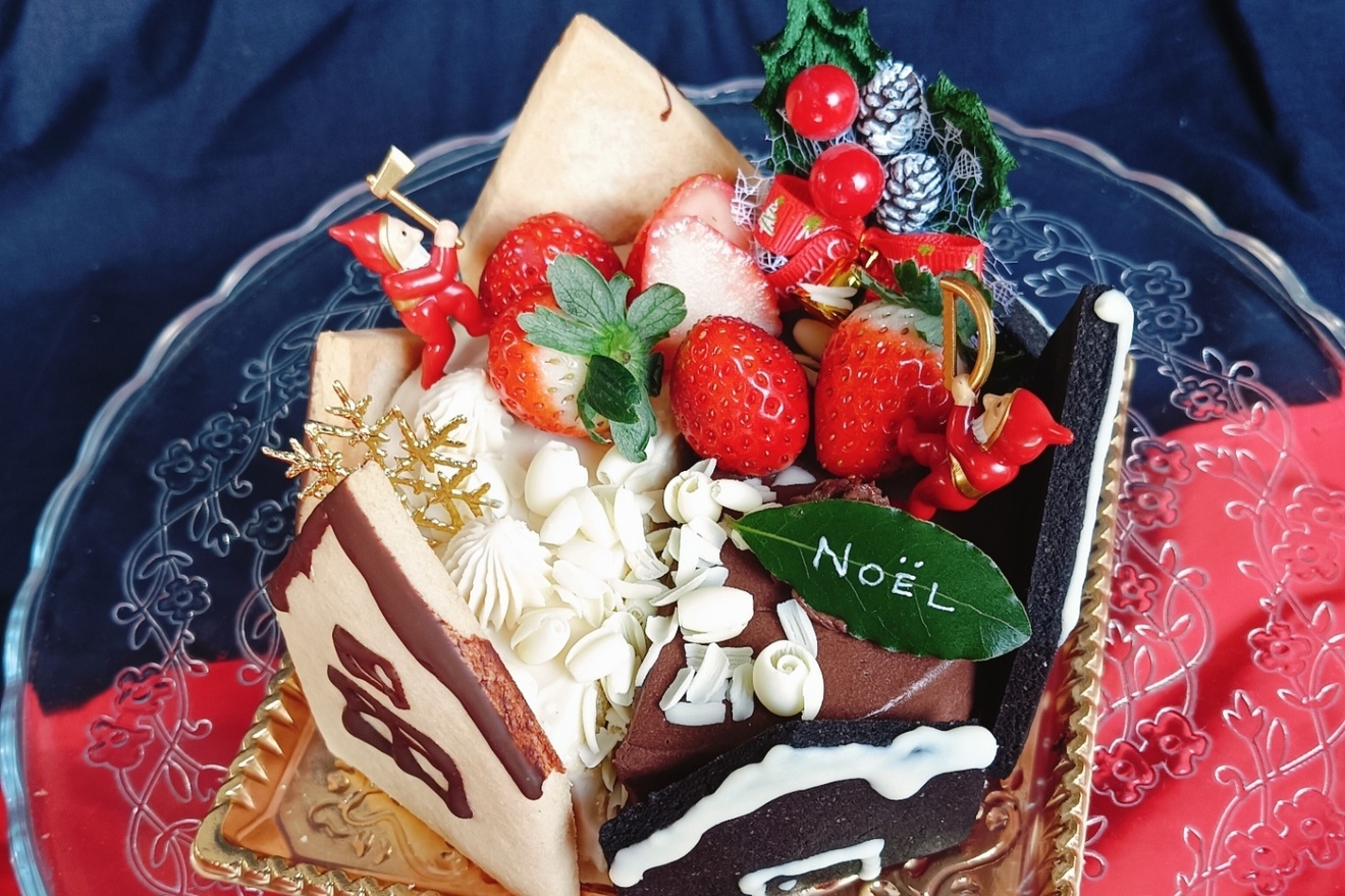 【12/7締切】木こりのハウスケーキハーフ＆ハーフ12cmクリスマスケーキ/グルテンフリー

