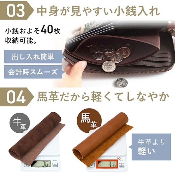 【本革で軽量】迷彩柄 姫路レザー L字ファスナー長財布（日本製）