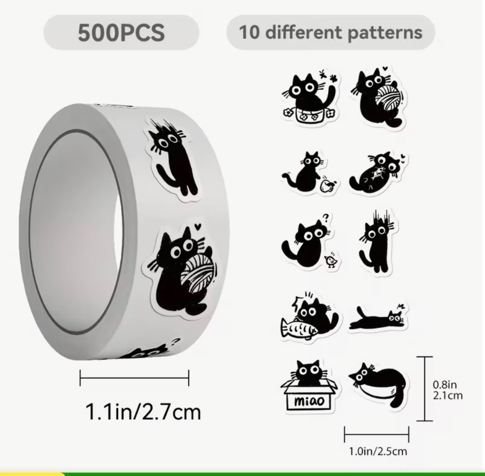 黒猫A  シール500