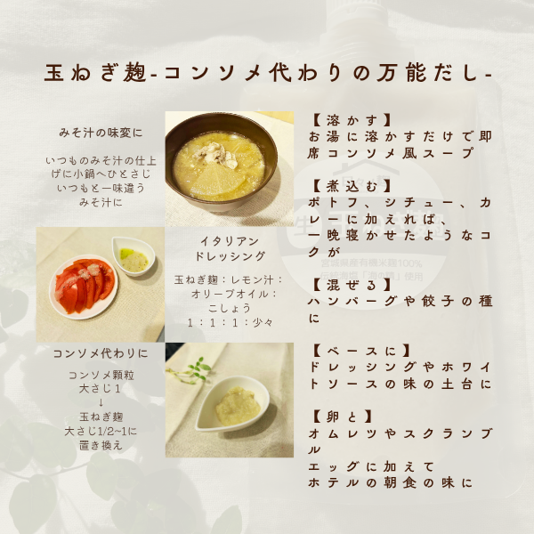 【選べる1種250g】無添加・生麹調味料　塩麹・醤油麹・玉ねぎ麹