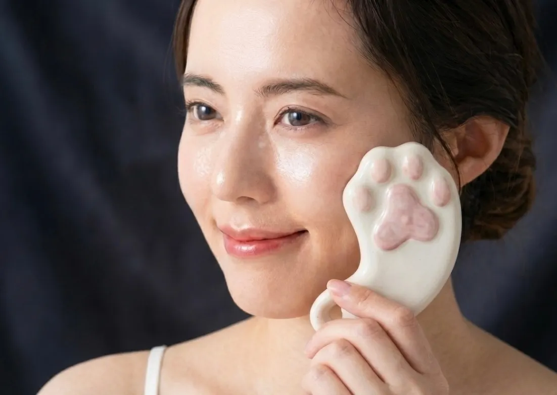 【猫の手かっさ】脚、腕、首、顔のセルフケアにおすすめ　袋付き
