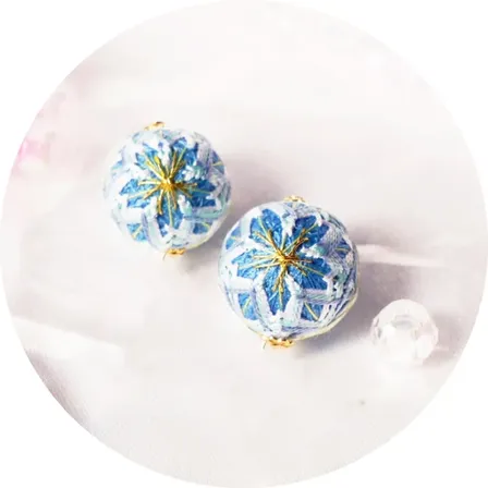 桜てまりアクセサリー -空桜- ピアス【HinaJAPAN】