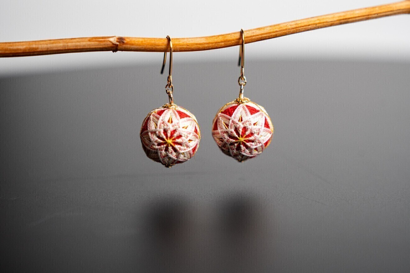 桜てまりアクセサリー -空桜- イヤリング【HinaJAPAN】