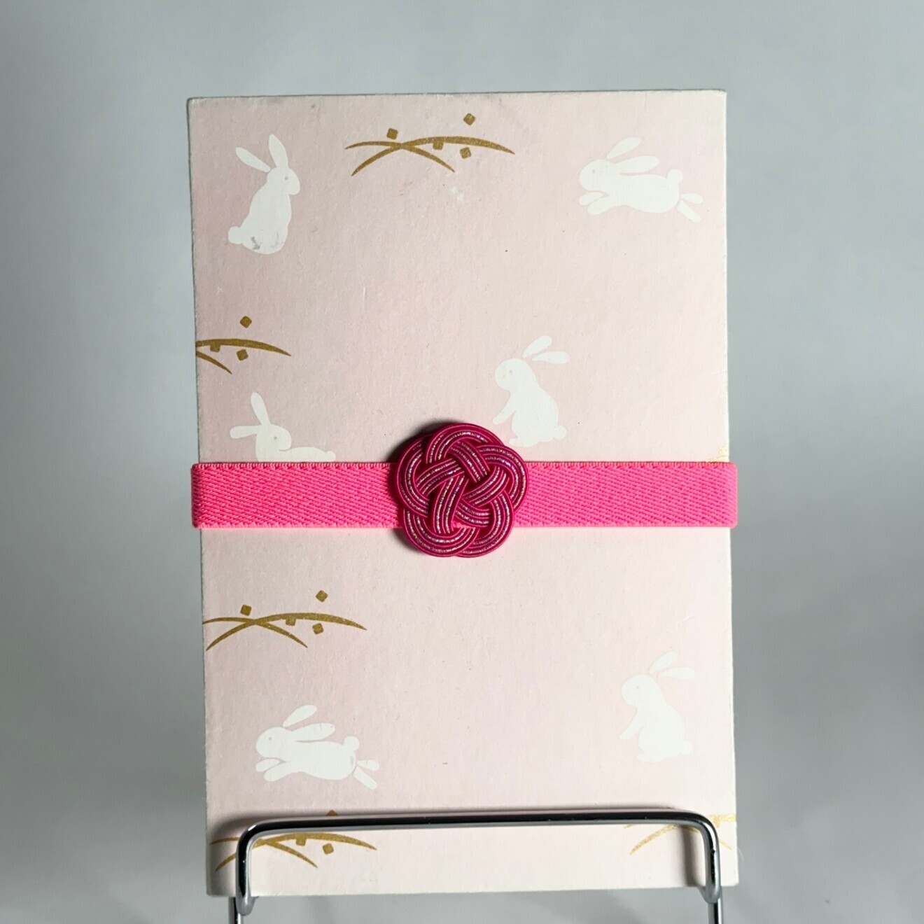 【水引バンド】梅結びのゴムバンド ネオンピンク／御朱印帳・お弁当箱・手帳・ラッピングに‼️