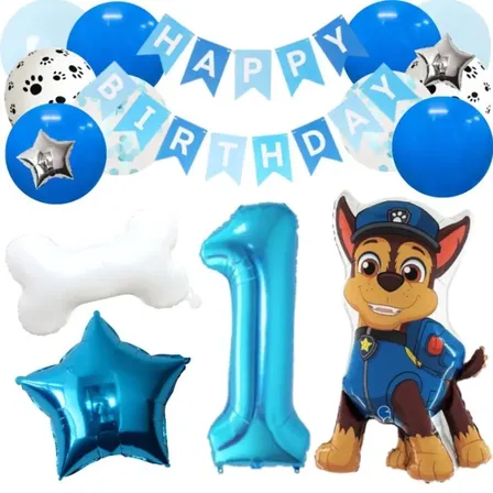 数字が選べる♪  チェイス パウ・パトロール  風船 誕生日 飾り付けセット バルーン