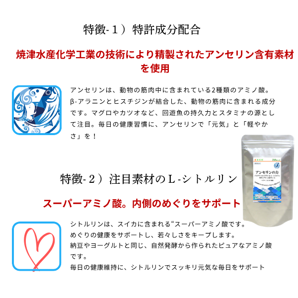 【オープン記念価格】アンセリンの力 サプリ 焼津水産技術使用 約3か月分 