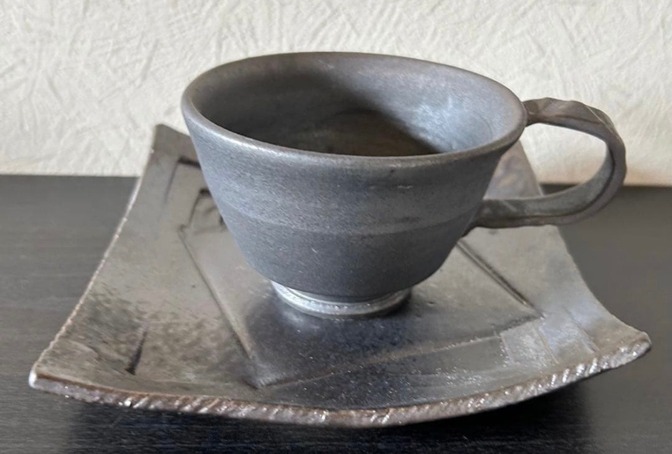 ⑧ コーヒーカップ&ソーサー(いぶし) 器 和食器 陶器