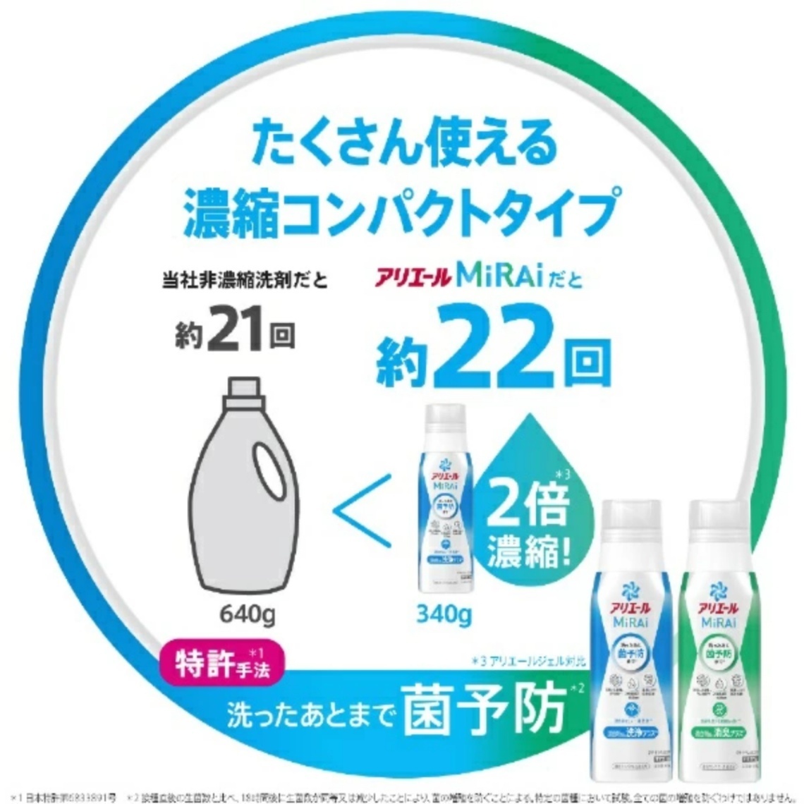 P&G アリエール MiRAi 洗濯洗剤 詰め替え用 ウルトラジャンボ 1220g 6個セット