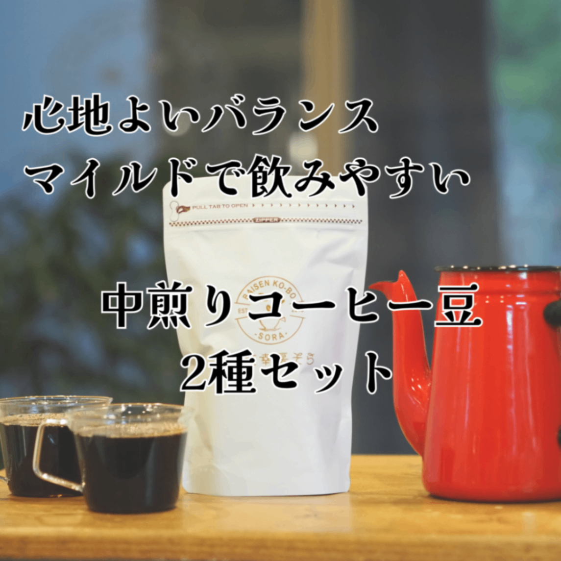 心地よいバランスでマイルドな中煎りコーヒー豆200g×2種セット 焙煎当日に発送！