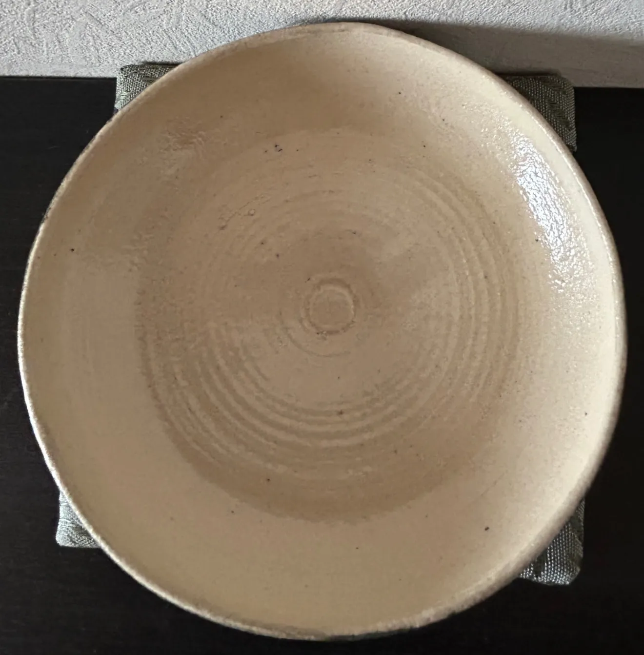㊱ 丸皿(緑化粧) 皿 器 陶器 和食器 受賞作家 手作り 一点物