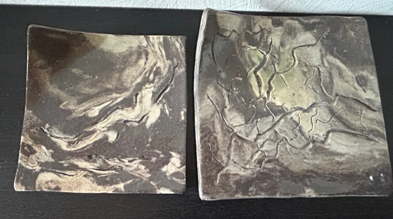 角皿(マーブル) 四角皿 皿 器 陶器 和食器 受賞作家 手作り 一点物 ㉞