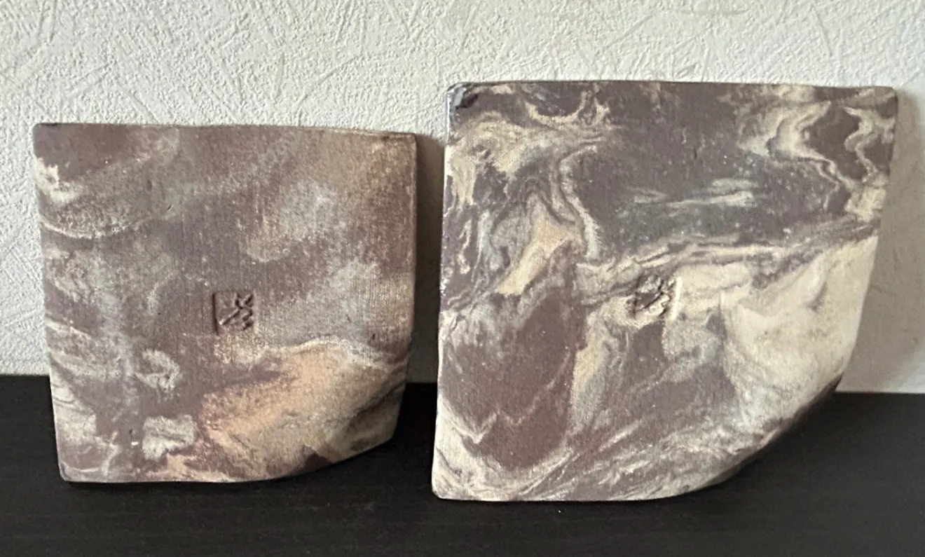 角皿(マーブル) 四角皿 皿 器 陶器 和食器 受賞作家 手作り 一点物 ㉞