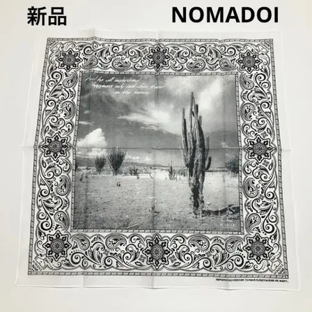 新品 NOMADOI ノマドイ クロス バンダナ スカーフ メンズ レディース ホワイト
