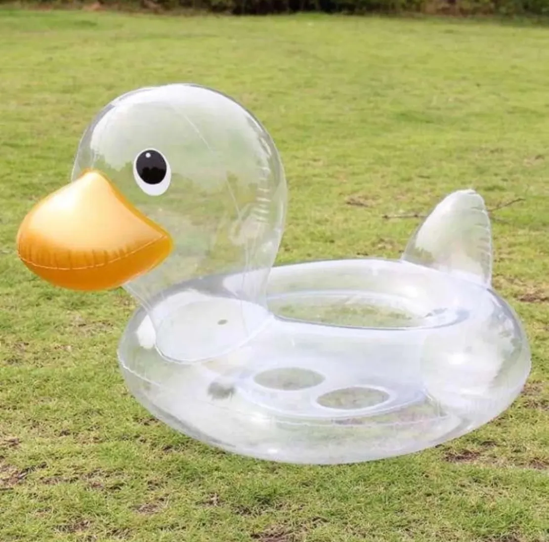 アヒル 浮き輪 うきわ 浮輪 足入れ あひる 海 プール かわいい クリア フロート ビニール風船 
