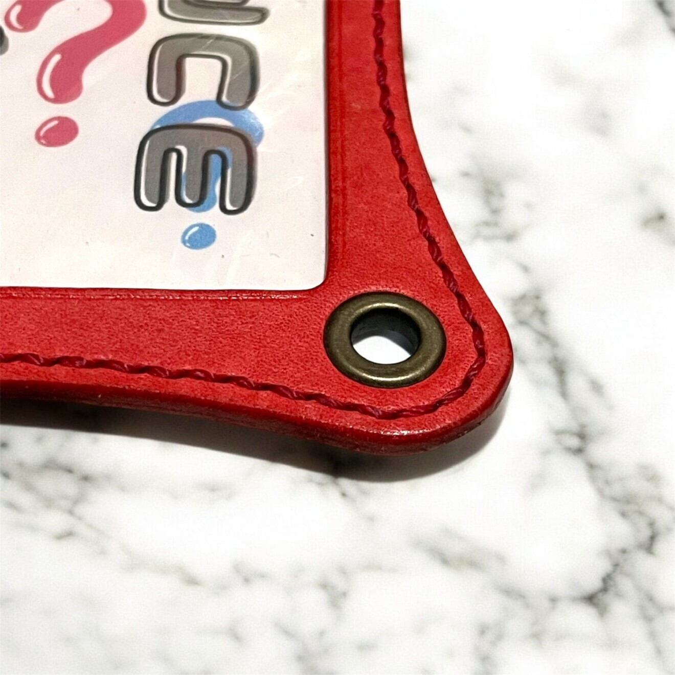 本革名札ケース｜縦横両対応｜稼ぐレッド｜ハンドメイド