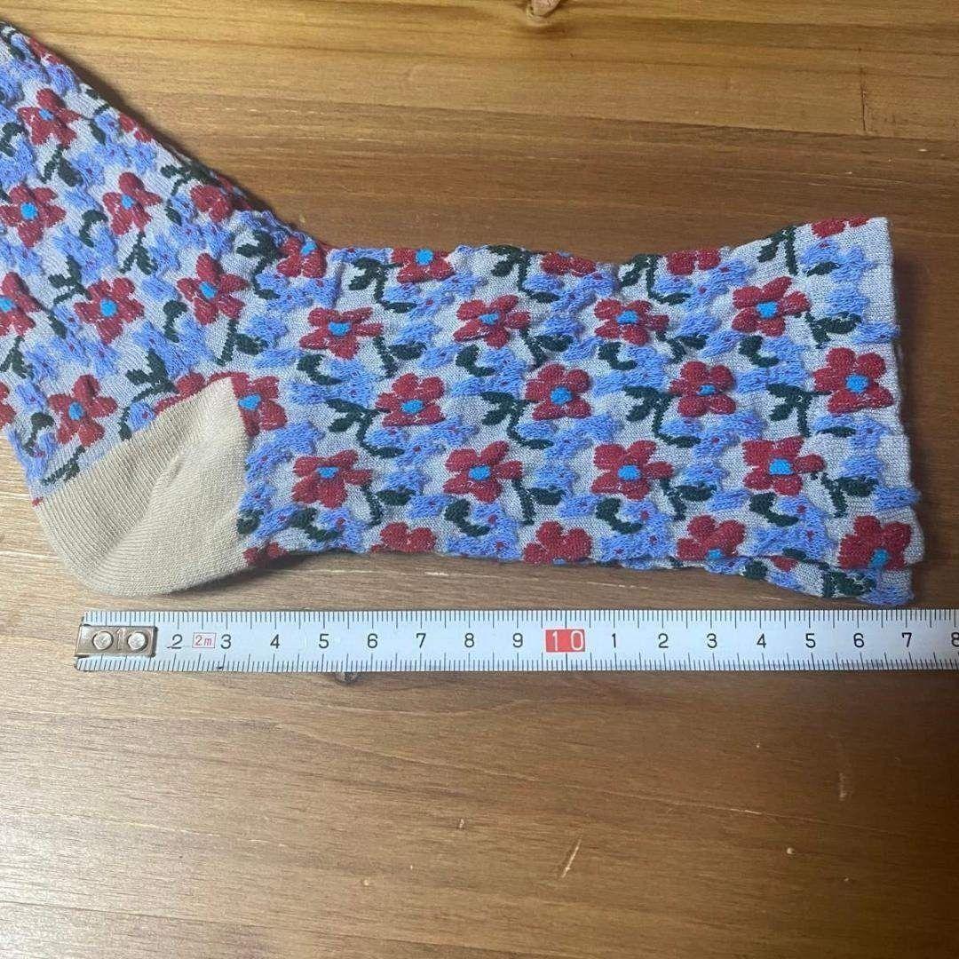 ★アート柄花柄ソックス no.091★22〜25 個性 北欧柄  レディース 北欧柄 おしゃれ 靴下