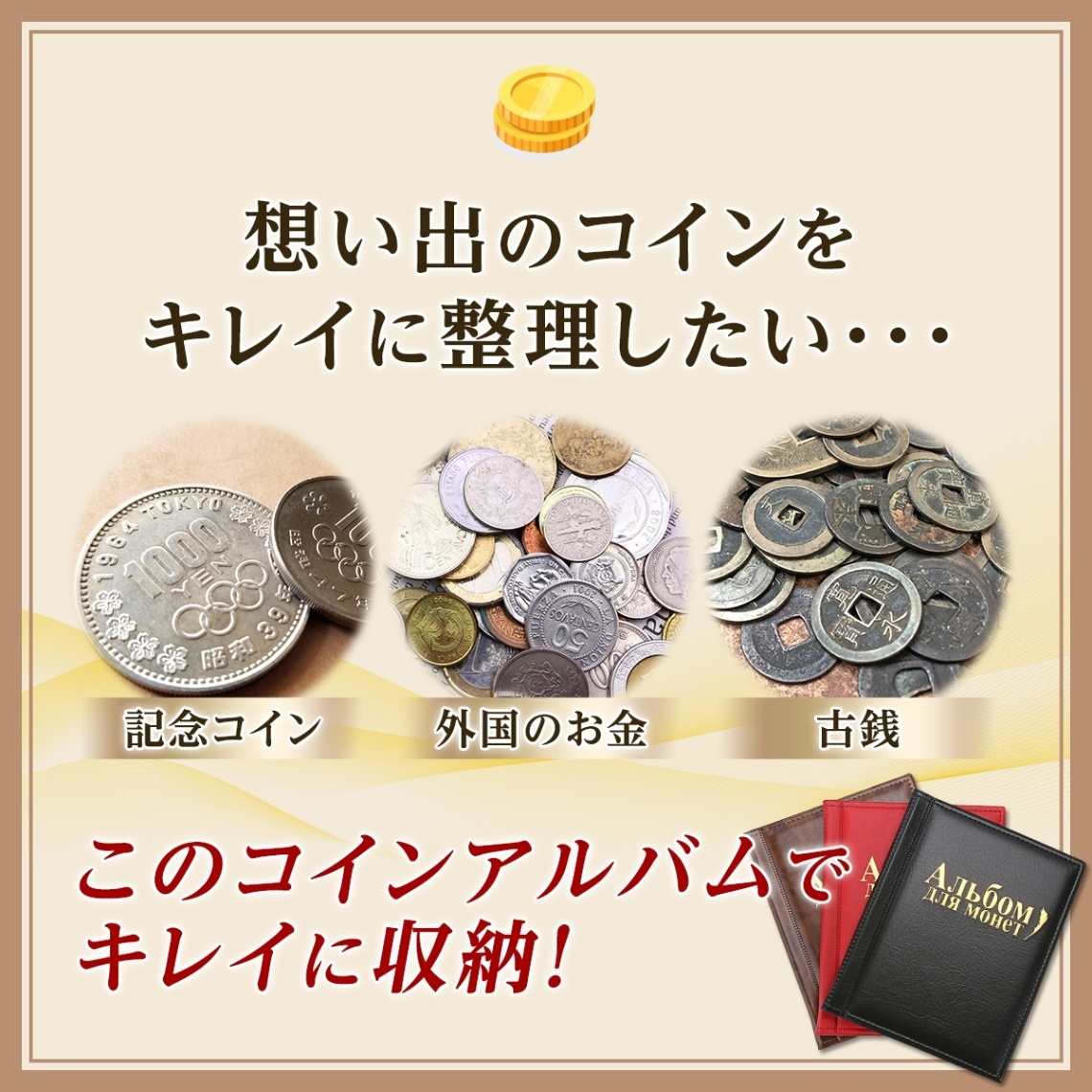 コインアルバム コインホルダー 250枚 収納 コレクション 収集 保存用 お金 ポケット 古銭