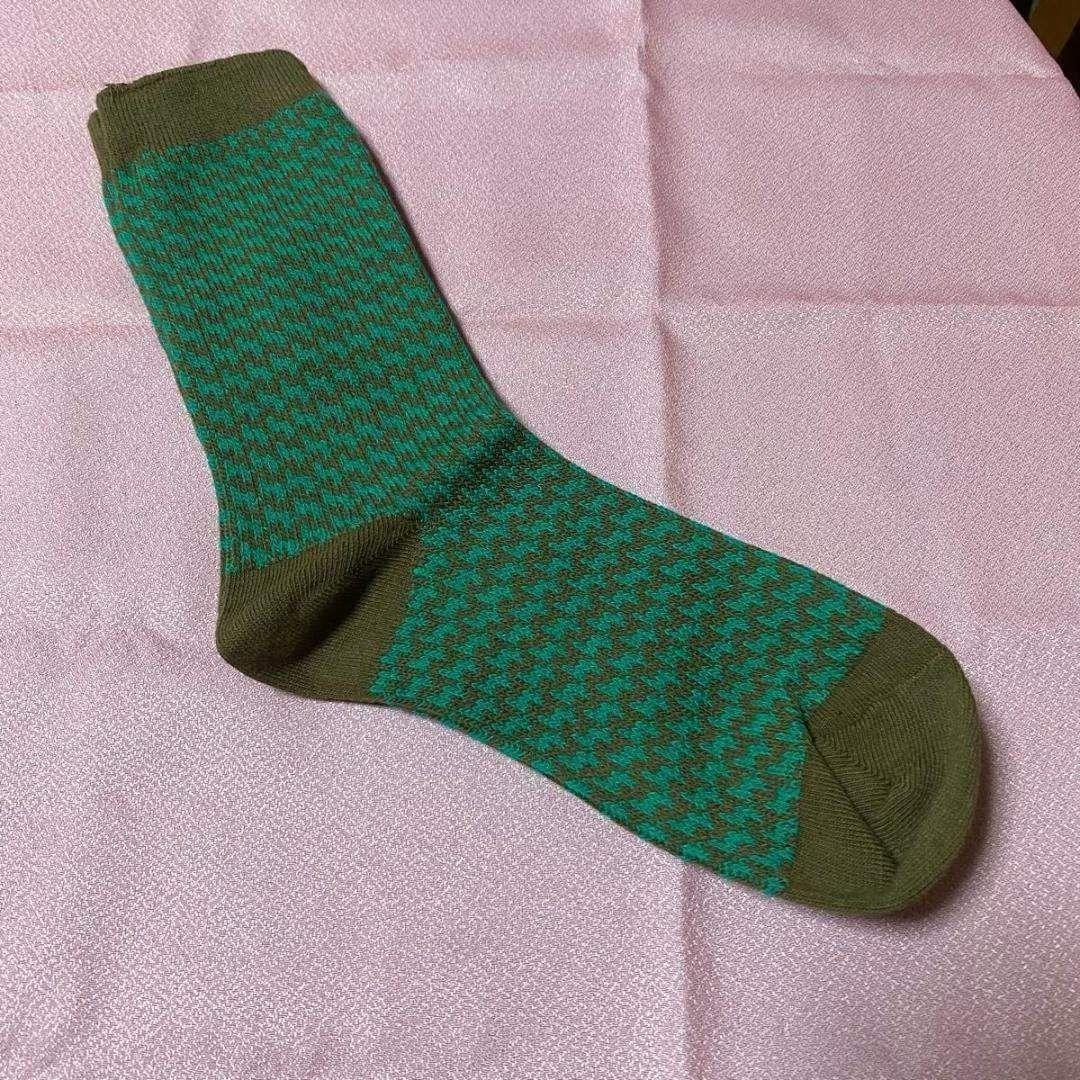 ★北欧柄ソックス no.013 ★22〜25 千鳥格子 アート柄 レディース 個性的 おしゃれ 靴下